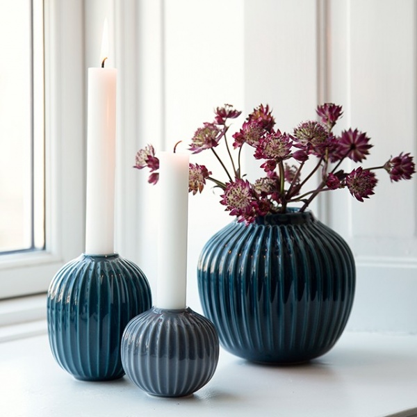 Kahler Hammershoi Vase Petrol 10 Cm Barneklaer Og Interior As